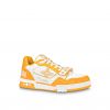 Louis Vuitton LV Trainer Sneaker Velcro strap Monogram denim Yellow 1A9ZD4 Louis Vuitton LV Trainer Sneaker Velcro strap Monogram denim Yellow 1A9ZD4