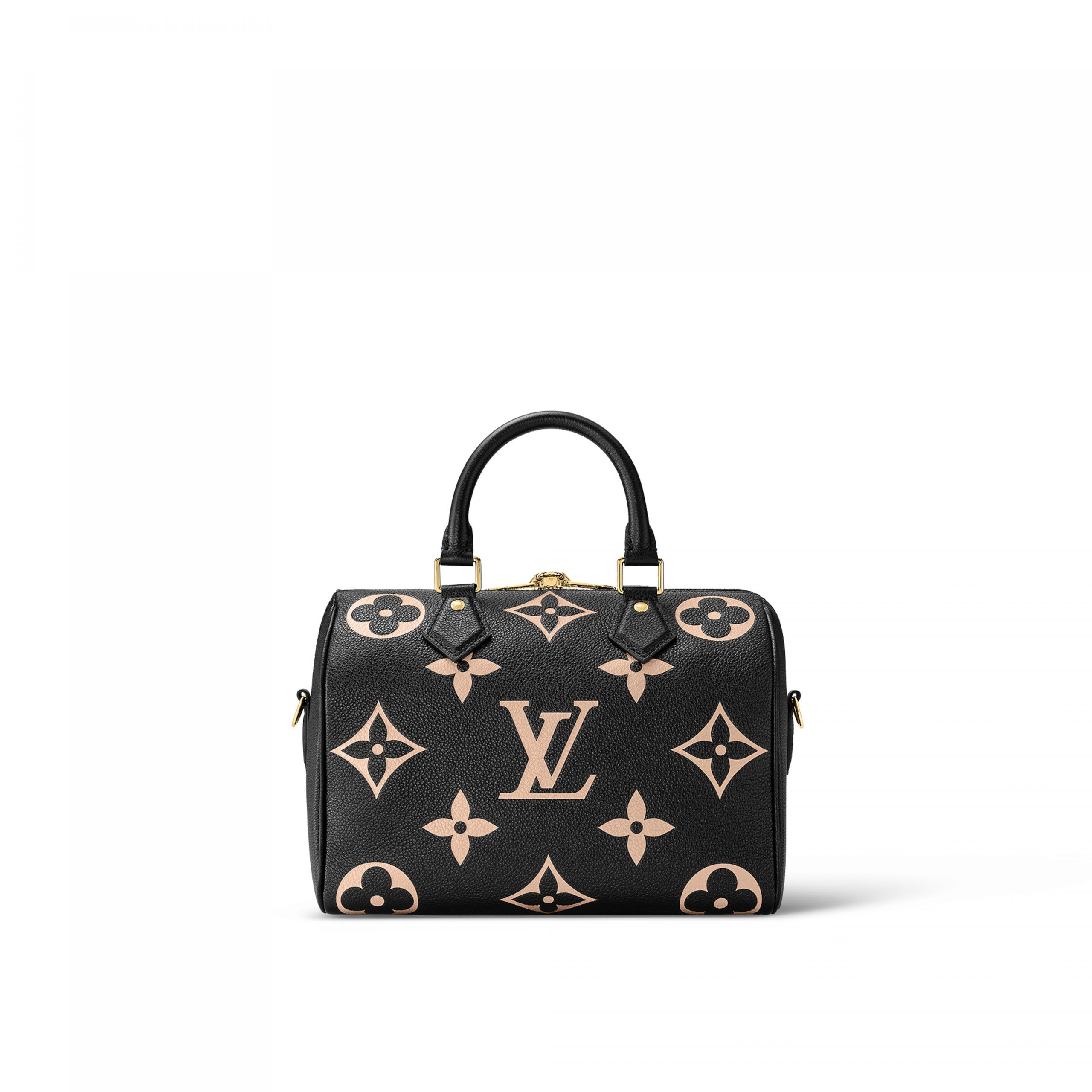 Louis Vuitton M58947 Speedy Bandoulière 25 Bicolor Monogram Empreinte Leather Black Beige - Image 6