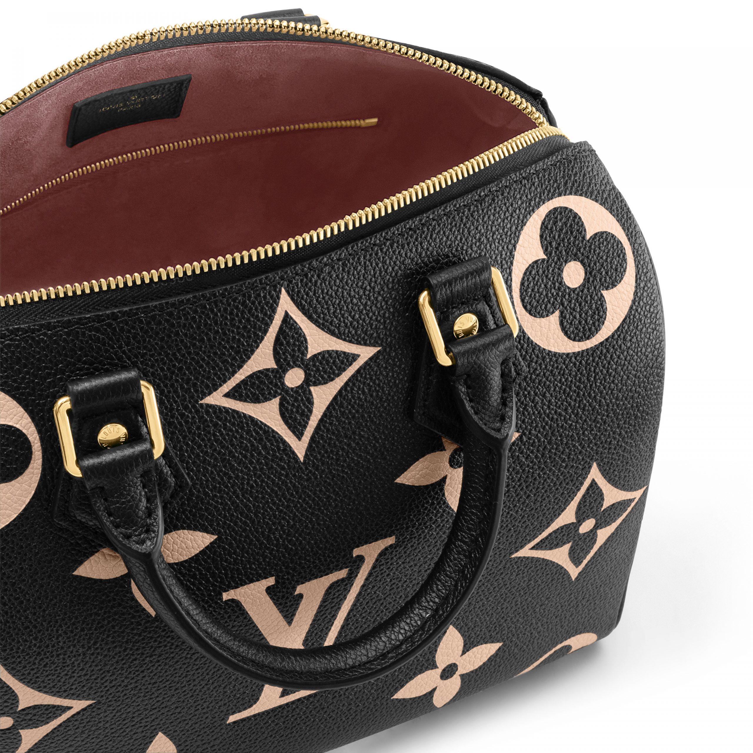 Louis Vuitton M58947 Speedy Bandoulière 25 Bicolor Monogram Empreinte Leather Black Beige - Image 9