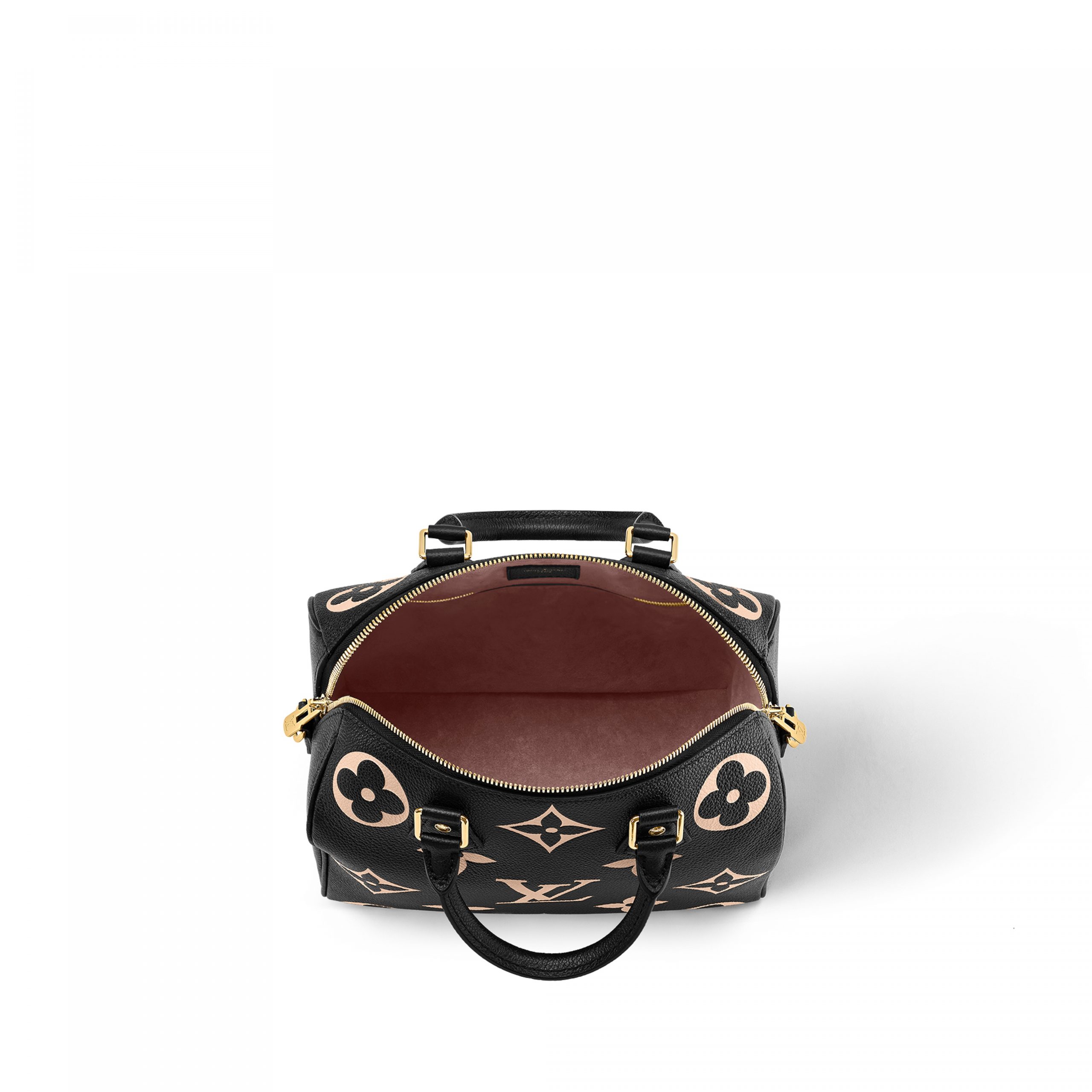 Louis Vuitton M58947 Speedy Bandoulière 25 Bicolor Monogram Empreinte Leather Black Beige - Image 8