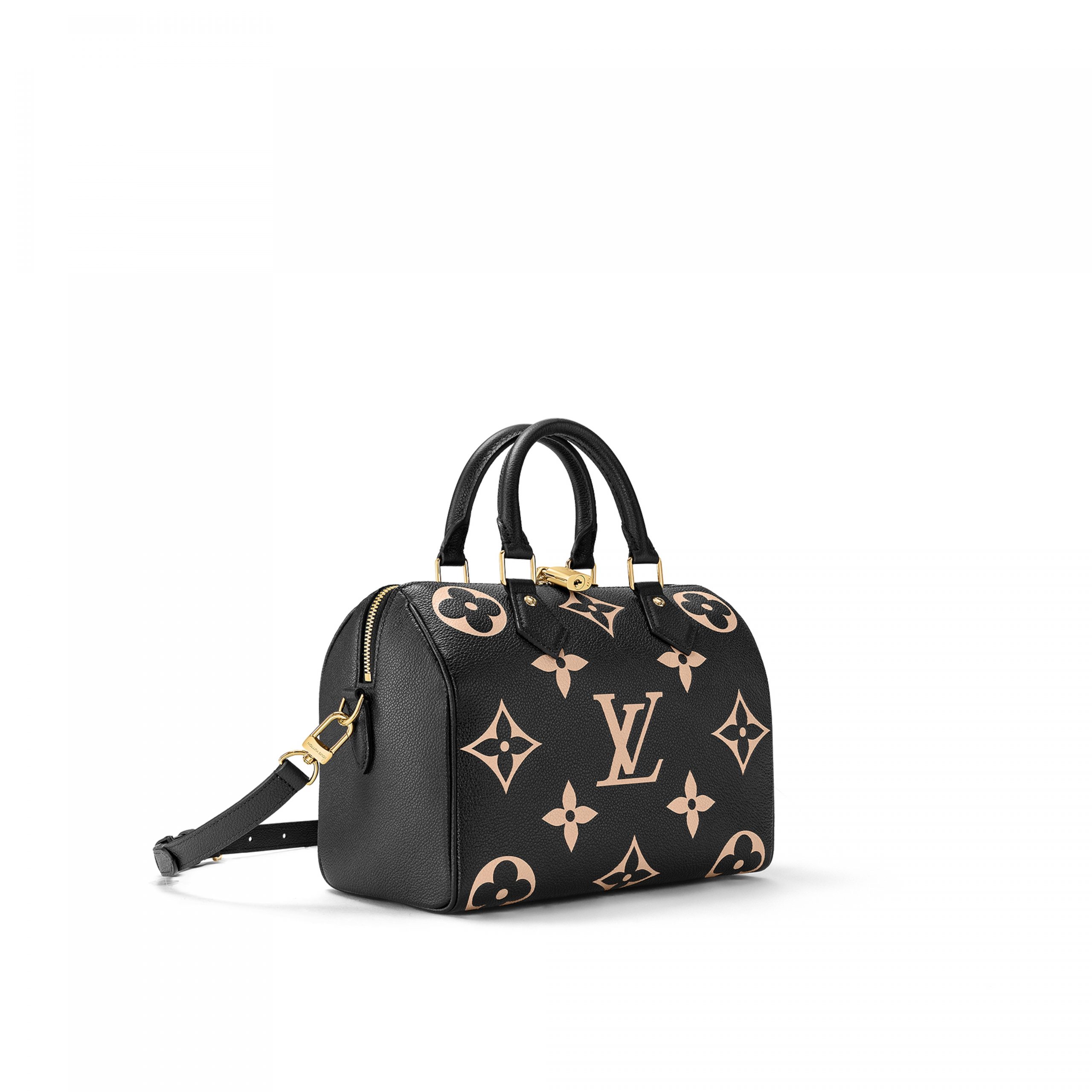 Louis Vuitton M58947 Speedy Bandoulière 25 Bicolor Monogram Empreinte Leather Black Beige - Image 7