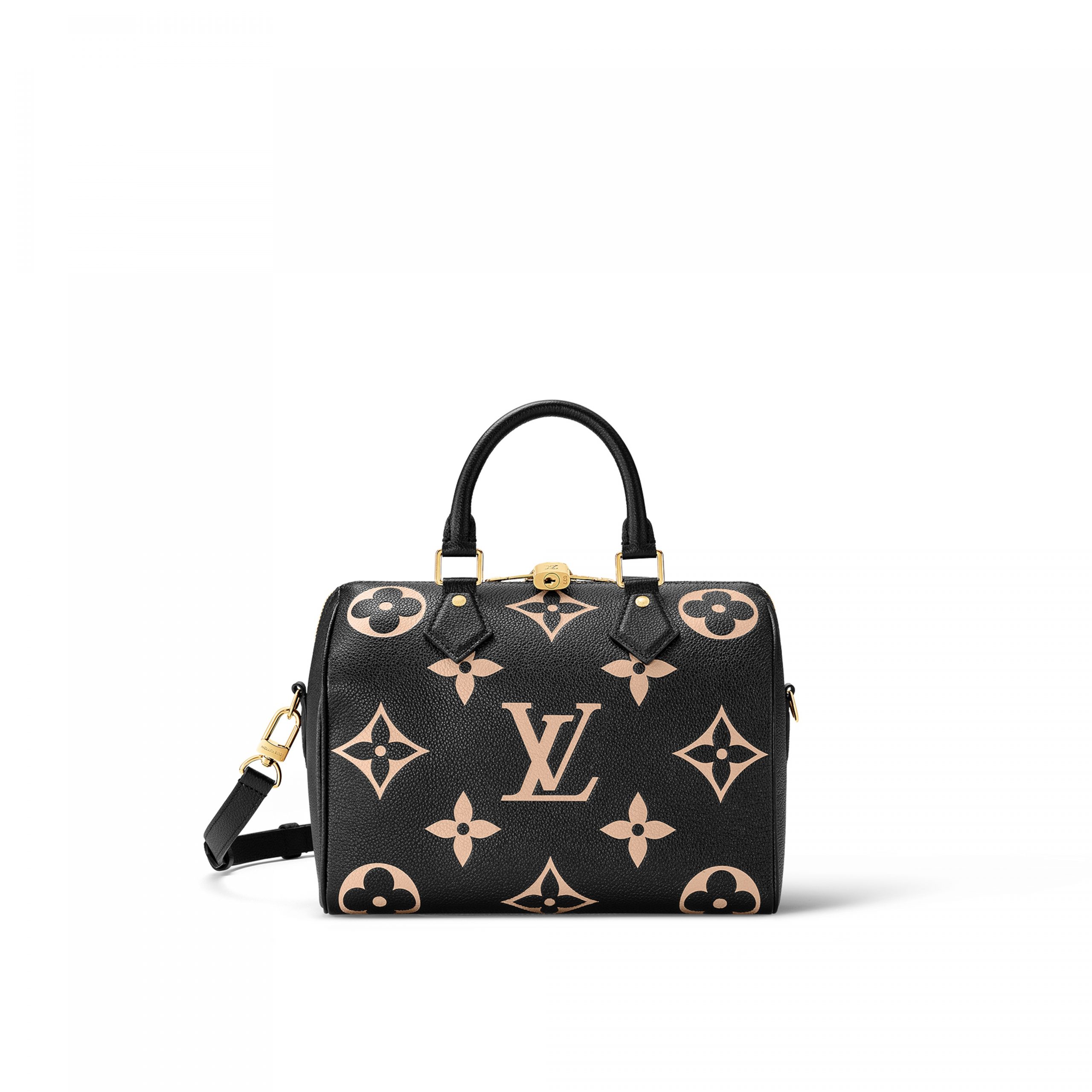 Louis Vuitton M58947 Speedy Bandoulière 25 Bicolor Monogram Empreinte Leather Black Beige - Image 1