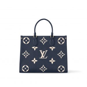 Louis Vuitton M47084 OnTheGo MM Navy Blue/Cream Louis Vuitton M47084 OnTheGo MM Navy Blue/Cream